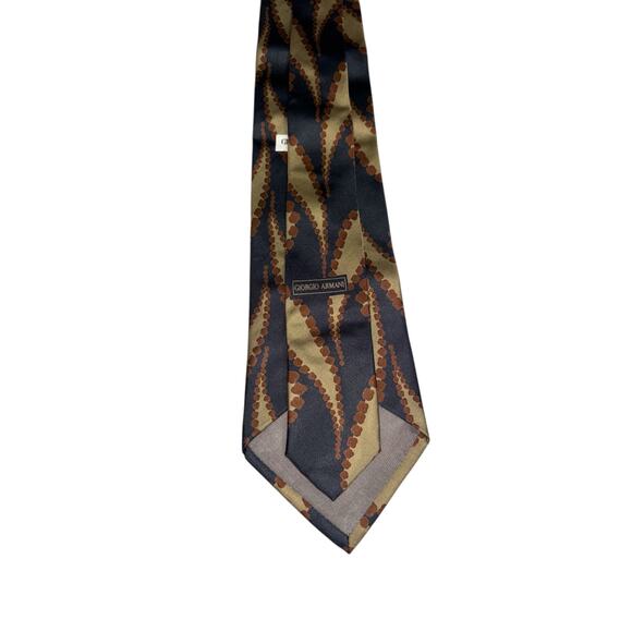 Giorgio Armani Vintage Silk Tie Black Gold Brown
Geometric Cravatte - Picture 5 of 7